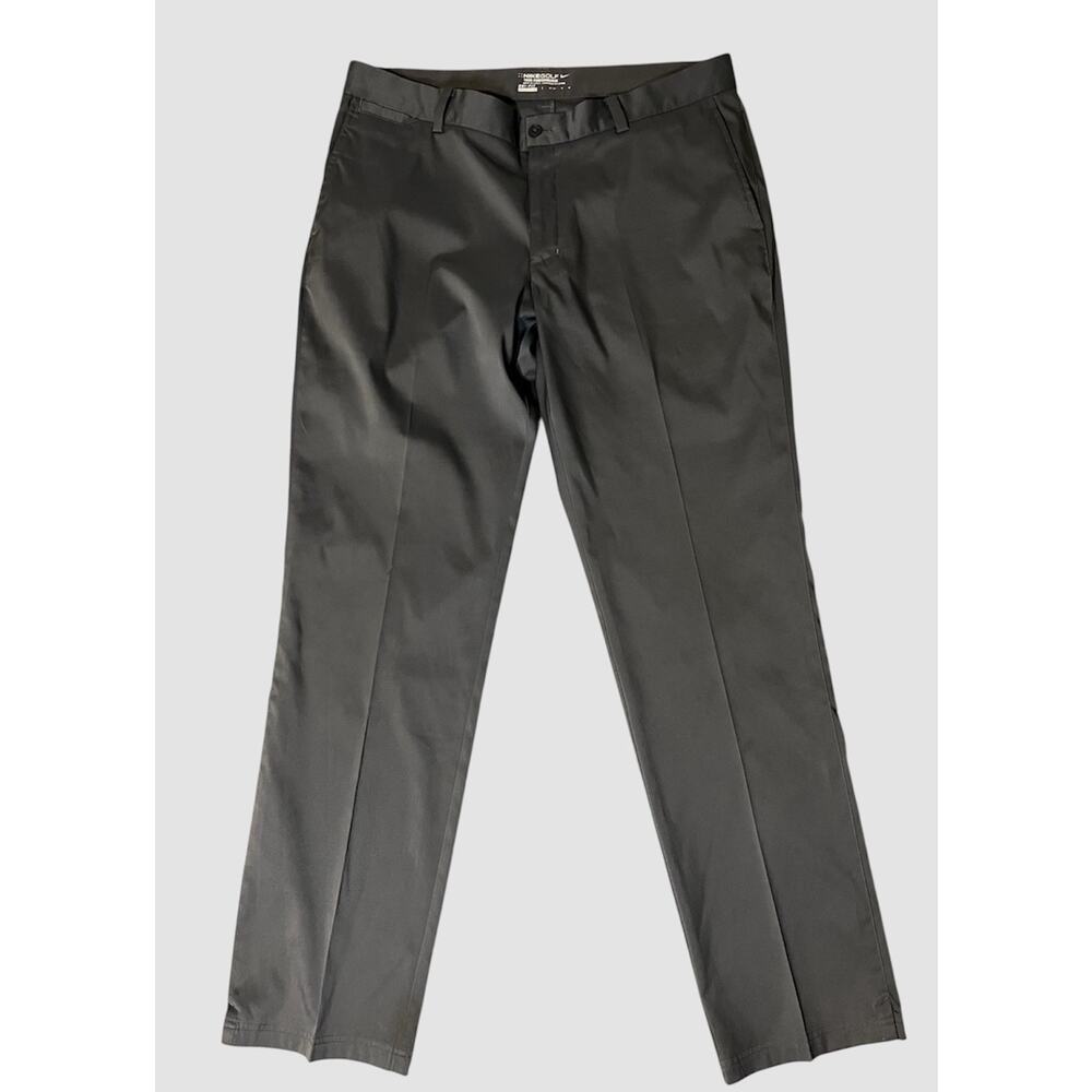 NIKE Golf Chino Pants Men Size 36x34 Grey Tour Performance Dri Fit Straight Leg